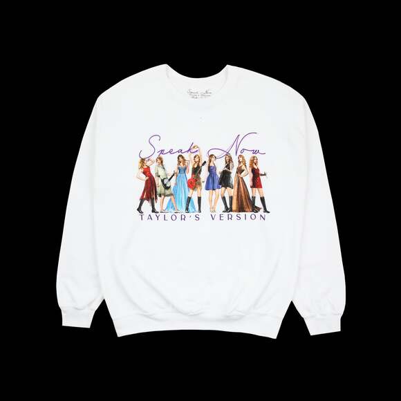 Taylor Swift Speak Now (Taylor's Version) Eras Crewneck White Sweatshirt - Picture 1 of 2